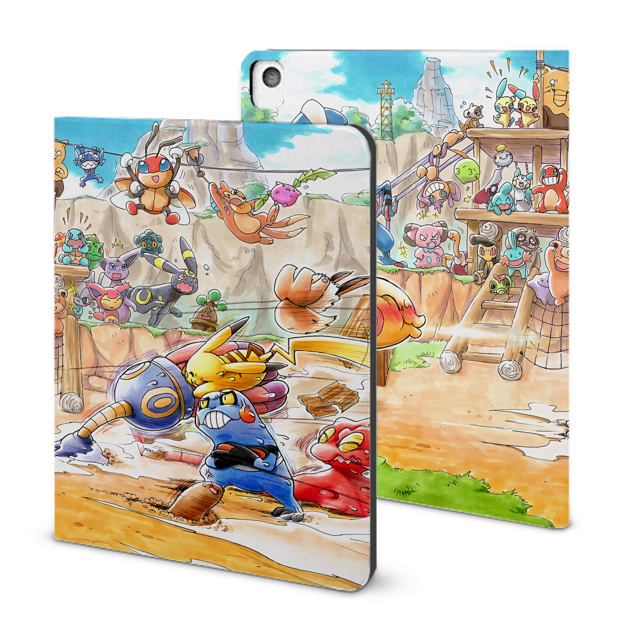 （画像用） ポケットモンスター Pokémon IPadケース ペンホルダー付き ブックスタイルデザイン